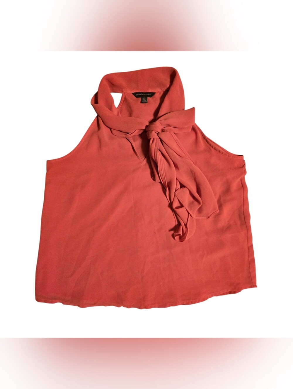 Banana Republic Petite Halter Tie-Neck Sleeveless Blouse Burnt Orange PXS